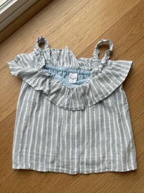 Abercrombie Kids Blue White Gingham Ruffle Tank Top NWOT 11/12